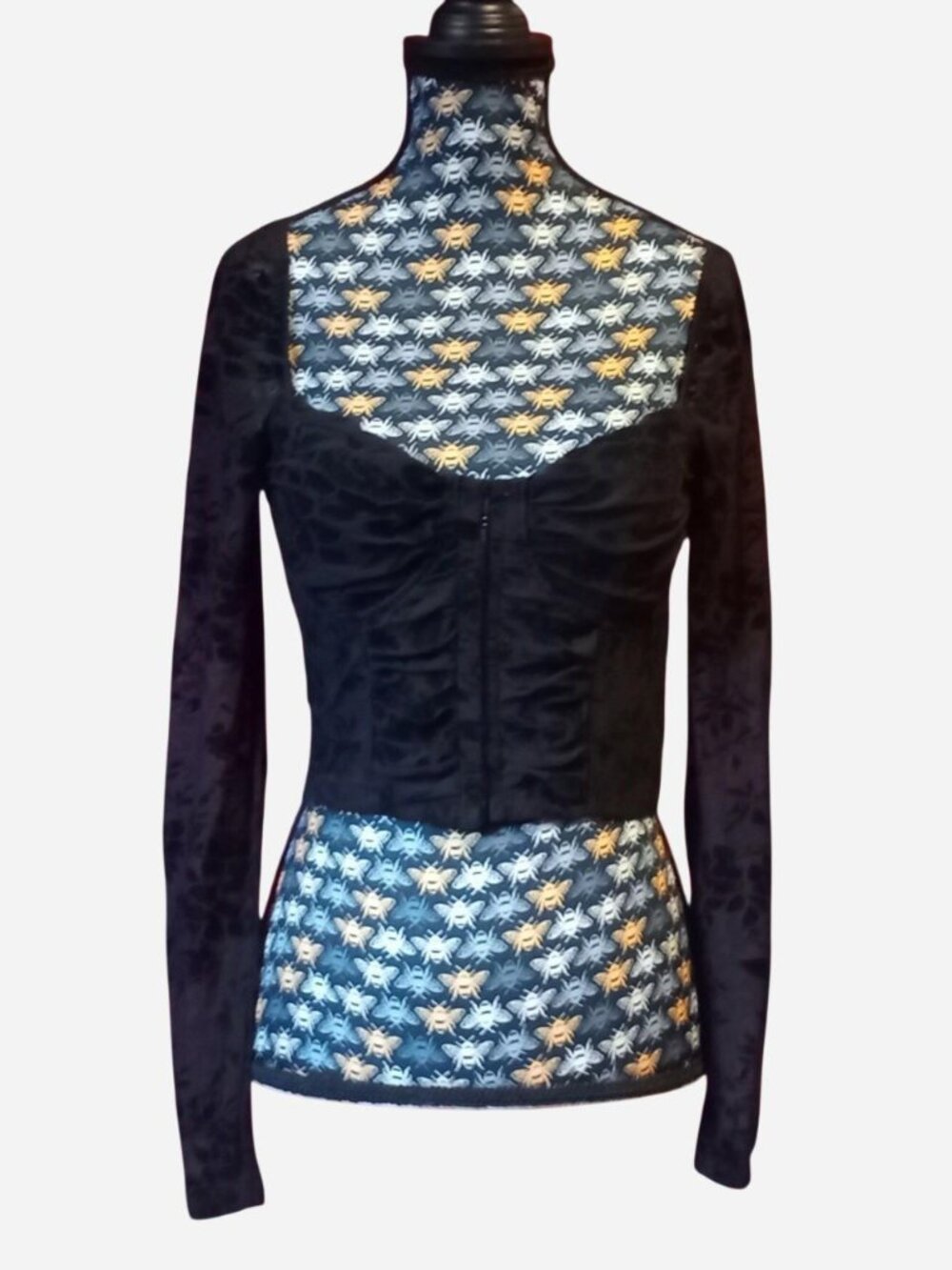 Goth Forever 21 black floral mesh top